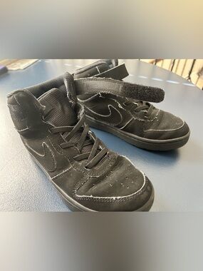 Kids Black High-Top Athletic Nike Sneakers